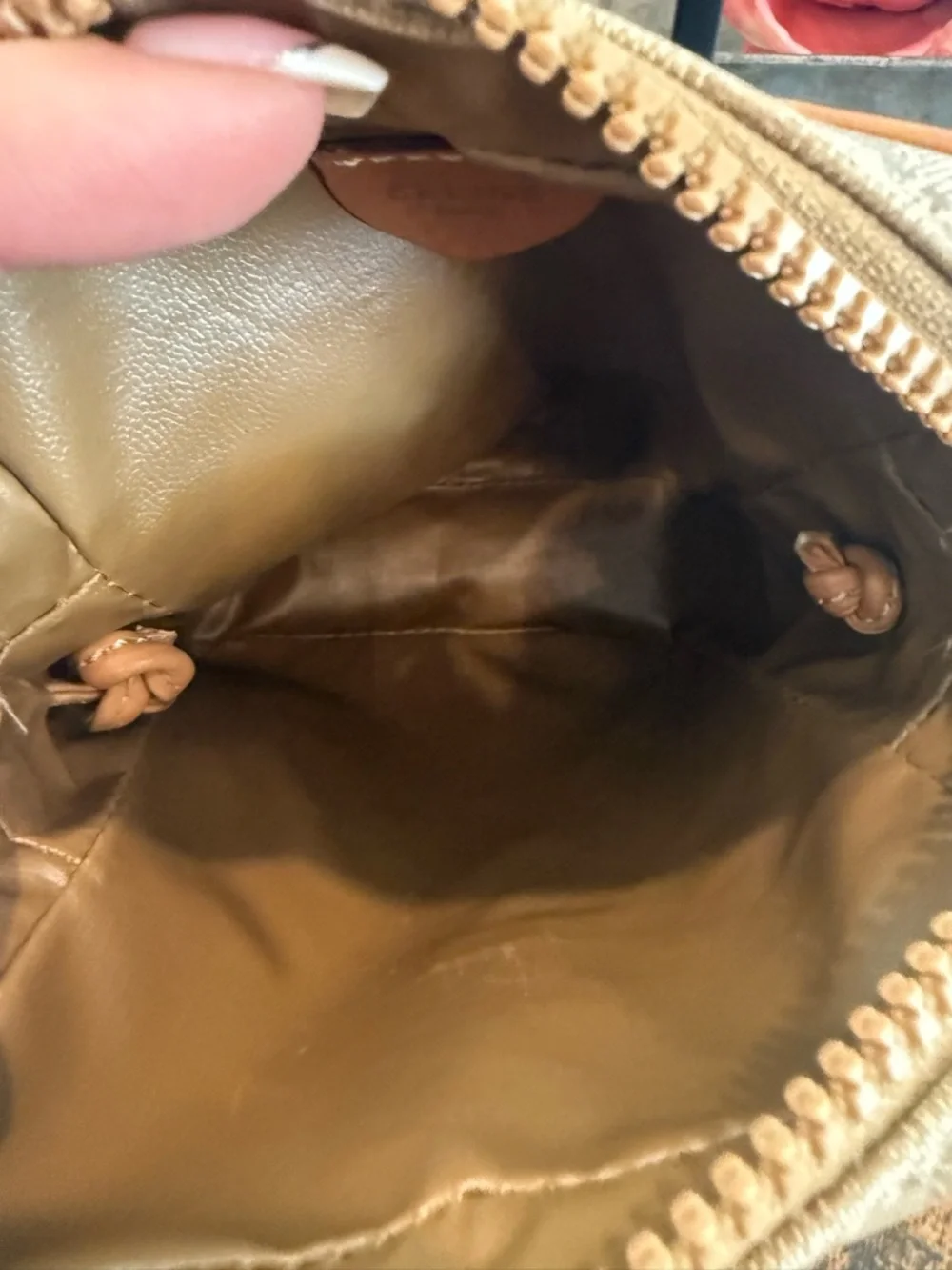 Celine Authentic Beige Crossbody Bag with Tan Leather Trim - Picture 15 of 15